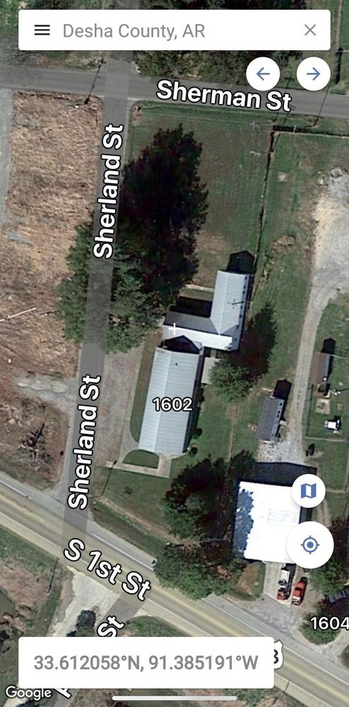 McGehee, AR Church Building and Land: 1602 S 1st St, McGehee, AR 71654